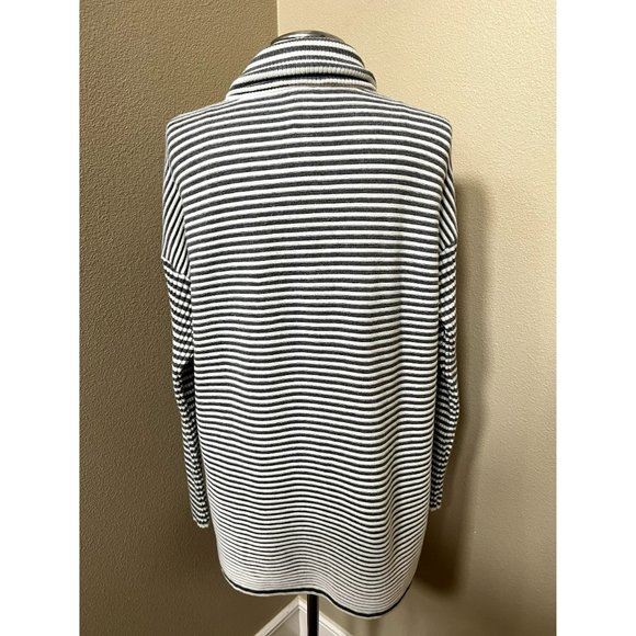 CHICO'S ZENERGY women's sweater striped cowl neck casual size Size 2 LARGE - Picture 3 of 4